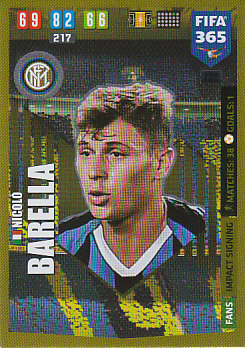 Nicolo Barella Internazionale Milano 2020 FIFA 365 Impact Signing #230